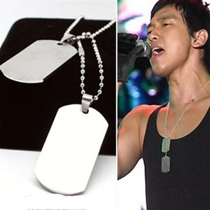 Large whole Men's stainless steel dog tag jewelry big star Classic Army Tag Pendant Fashion musician necklace a good gif225Z