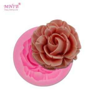 Baking Moulds Bloom Rose Silicone Cake Mold 3D Flower Fondant Cupcake Jelly Candy Chocolate Decoration Tool FQ2825 230923