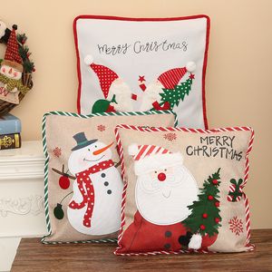 Decorazioni natalizie Federa per Babbo Natale Federa in finto lino Federa per cuscino quadrata
