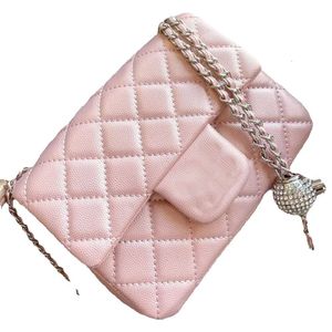 2023 Womens Fashion Designer Messenger Bags Wallet Mini Classic Flip Solid Color Caviar Large Capacity Chain Bag Coin Purse Shoulder