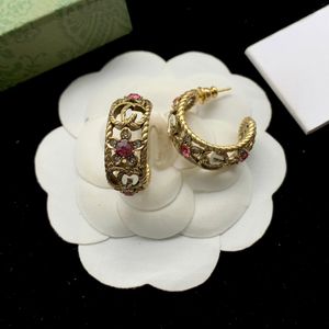 Örhängen designer röd blomma tråd diamantörhängen ggites smycken engagemang gåva