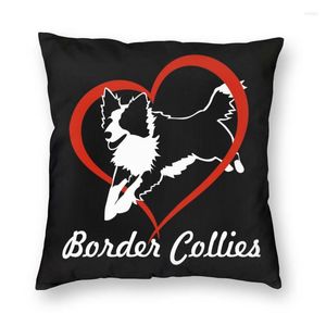 Travesseiro bonito amor fronteira collies fronha casa decorativa cão pet s lance para sofá impressão dupla face