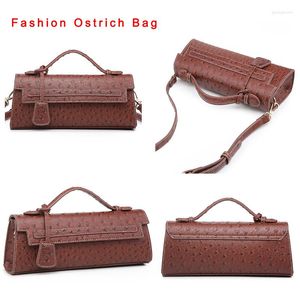 Evening Bags Fashion Women Long Clutch Snake Tote Bag Party Ostrich Pattern Leather Shoulder Luxury Purse Handbag