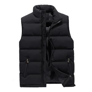 Mäns västar 3607 Black Blue Green Autumn Winter Vest Coat Men Warm Slim Plus Size Jacket Stand Collar Sleeveless Bodywarmer 230923