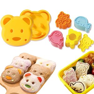 Moldes de cozimento Crianças Bento Sand Mold Cutter Cartoon Animal Bear Pão Faça DIY Panquecas para Caixas 230923