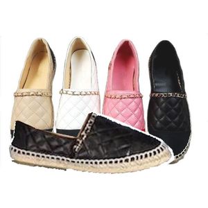 Ny designer Spring Fall Women Espadrilles Shoes Flats Bekväma damer Loafers Andningsbara Walking äkta läder Kvinna Kvinnliga flickor Klänningsskor Storlek 35-42