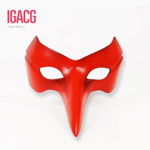 Party Supplies FRP Type!!! IGACG Goro Akechi Mask Persona 5 Cosplay Masks Crow Persona5 Costume Accessory Long Red Beak Eyewear