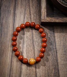Link Bracelets 0.9 Full Of Meat Color Persimmon South Red Single Circle Bracelet Match: "1.0 Beeswax" Simple And Elegant Good Luck