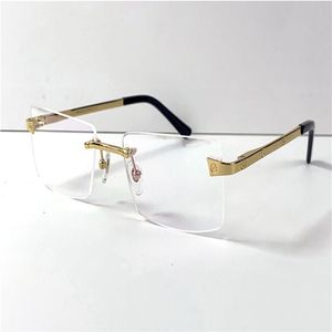 New selling eyeglasses 0167 frameless 18k frames gold-plated ultra-light square rimless optical glasses men business style eyewear311l