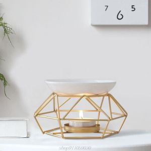 Świeczści metalowy wosk ceramiczny aromatyczny niezbędny dyfuzor Olej Tealight Aroma Mett Lampa Lampa geometryczna Burner Burner Bieger