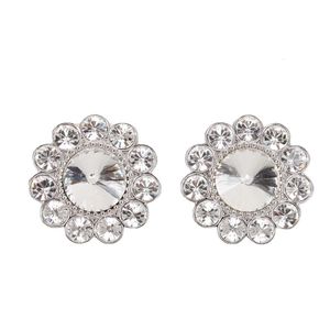 Kolczyki bez przebijania Miumius Designer Luksusowa moda dla kobiet naśladowanie kryształowe kwiaty pełne diamentowe kolczyki z klipsami do uszu słonecznika dla kobiet