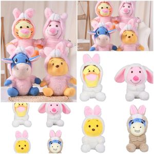 Simpatici peluche di coniglio bianco rosa di Pasqua Rufy Joe Basolon simpatiche action figure giochi per bambini compagno di giochi regalo di compleanno