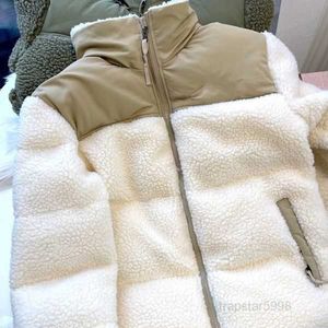 冬のフリースジャケットパフシェルパ女性フェイクシアリングアウターウェアコート女性スエードファーコート男性温かい子羊パフザー78