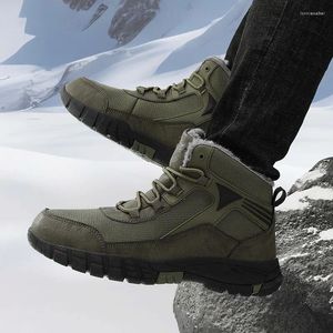 Stivali da uomo invernali caldi moda scarpe di cotone suola spessa caviglia casual impermeabilizzazione esterna lavoro maschile