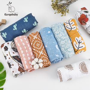 Blankets Swaddling Kangobaby 12PCS Wholesale #My Soft Life# Fashion Print All Season Design Muslin Swaddle Blanket 230923