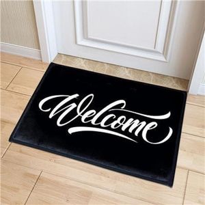 Carpets Fun Simple Black White Welcome Door Mat Bedroom Hallway Entrance Area Rug Antislip Carpet for Living Room Home Decoration 230923