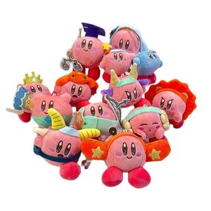 ぬいぐるみキーチェーンWholetsale 24pcs/lot 10cm Star Kirby Plush Toying Keyring Zodiac 12 Constellation Kirby Stiffed Dolls Pendants for Childrenギフト230923