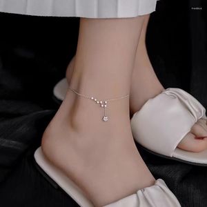 Anklets 925 Sterling Silver Star Anklet Fashion Simple Charm Birthday Present For Women's Fine Jewelry Accessories