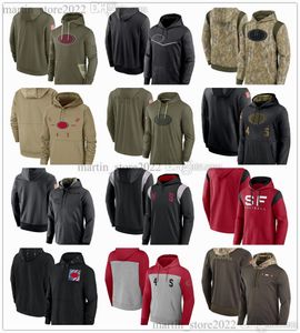 2023 Olive Salute to Service Pullover Hoodies 23 Christian McCaffrey 29 Talanoa Hufanga 54 Fred Warner 85 George Kittle 97 Nick Bosa 19 Deebo Samuel 11 Brandon Aiyuk