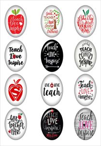 Fashion Apple Teacher Snap Button Jewelry Teach Love Inspire Teacher Ever Charm For 18mm Snap Bracelet Necklace Earring6141154