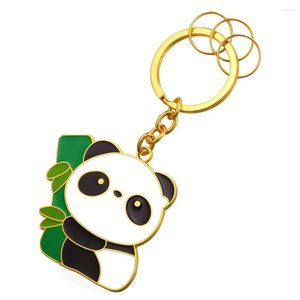 Keychains ChainsPro Panda Kongfu Key Pendant Anime Jewelry Chain Gold/Silver Color Holder Cute Animal Wholesale Rings K103