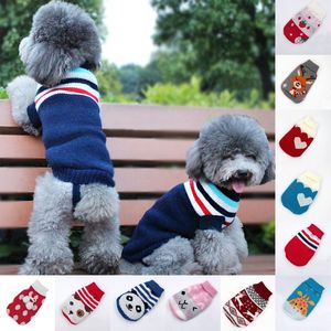 Vestuário para cães Natal Inverno Quente Suéteres Roupas para animais de estimação para cães pequenos Macio Wooll Malha Camisola Casaco Roupas Chihuahua Filhote de Cachorro Cat Jacket