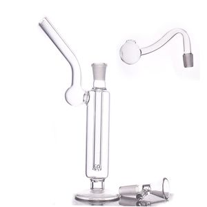 Großhandel klare Mini billig Glas Ölbrenner Rohr Dicke berauschende Wasser Dab Rig Bong Rohre zum Rauchen mit 10 mm männlicher Tabakschale mit Standfuß