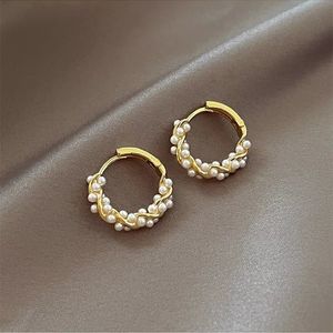 Stud Koreanische Einfache Temperament Kreis Perle Ohrringe Mode Kleine Vielseitige Ohrringe frauen Schmuck 230923