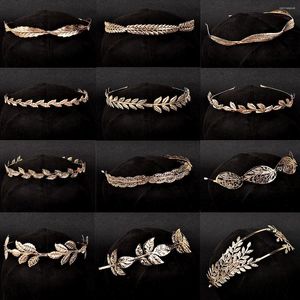 Fermagli per capelli Fascia per capelli color oro Copricapo Corona Tiara Copricapo Dea Testa greca Gioielli Accessori da sposa per sposa