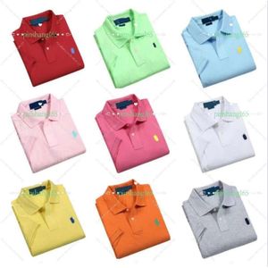 2023 Üstler Küçük At Klasik Yaz Rl Erkekler Butik Polo Gömlek Kısa Kollu Pamuklu Büyük Boyut İş Gündelik T-Shirt Pony