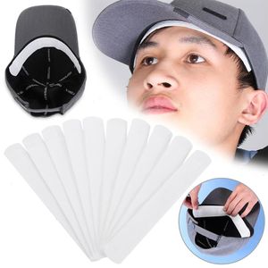 10pcs Disposable Hat Anti Sweat Pads Invisible Anti-dirty Baseball Cap Absorbing Stickers Strip Stick Liner244h