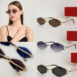 Modedesigner-Sonnenbrille für Damen, Metallrahmen, Froschspiegel, luxuriöse, temperamentvolle, helle, verzierte Sonnenbrille zum Fahren am Strand CT8100359