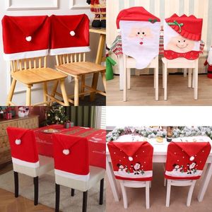 Christmas Decorations Red Santa Claus Hat Chair Covers Decor Home Dining Table Ornament Gift Xmas Noel Natal Year 2024 230923