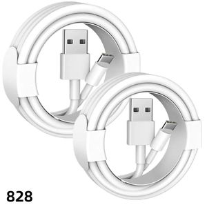 Cabo USB de alta velocidade Carregador rápido Micro USB Tipo C Cabos de carregamento 1M de alta qualidade para smartphone Android iPhone 15 Huawei Xiaomi Samsung 828D