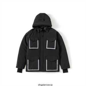 Tasarımcı Lüks Erkek Aşağı Ceket Kuzey Kış Kapşonlu Ceket Kanada Ovo Ortak Makineleme Gölet Sıcak Ceketler Erkek Giyim Yansıtıcı Mektuplar XS-XXL