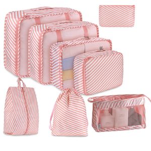 8 pieces Travel Organizers Storage Bags Suitcase Packing Set Storage Cases Portable Luggage Organizer Clothe Shoe Pouch