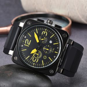 2023 Мужчины Автоматические механические наручные часы Bell Brown Кожаные часы Black Ross Rubber Watch Нарученные часы Men Luxury Fashion Watch Начатки. Высококачественные B-R08