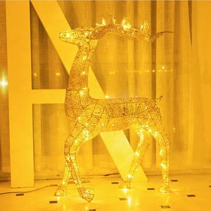 Christmas Decorations 40cm Deer Cart Ornaments Gold Reindeer Sleigh for Home Xmas Gifts Year Party Decor Noel 2023 230923