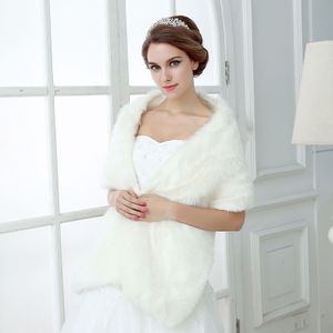 Women's Fur Faux Fur Warm Ivory Bolero Women Jackets Soft Faux Fur 160 CM One Size Wedding Accessories Bridal Wraps Shawls 230923