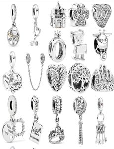 New Windmill Bear Fox Crown Moom Love Pendant Beads Fit Original Charms Silver Color Bracelet Women Jewelry6431795