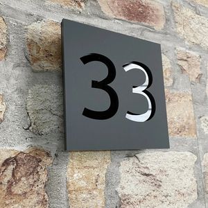 Garden Decorations Personalized Exterior Contemporary Floating House Numbers Door Sign Matte Black Grey Outdoor House Plate 100mm x 100mm Plaque 230923