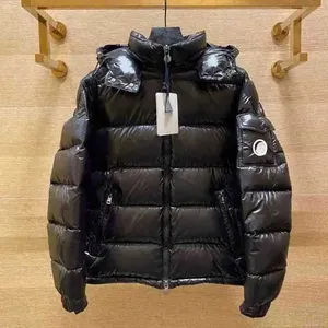 디자이너 고급 클래식 재킷 겨울 남성 재킷 여성 다운 패션 힙합 캡 패턴 프린트 코트 야외 따뜻한 캐주얼 코트 복어