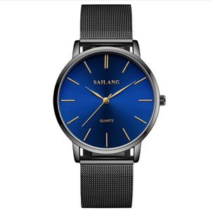 Negócios casual cwp quartzo relógio masculino na moda estrela estrelado malha brilhante pulseira de aço inoxidável clássico dial relógios de pulso chrismas g344k