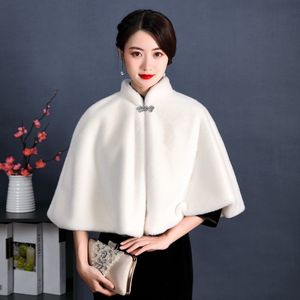 Women's Fur Faux Fur Faux Fur Party Wrap Winter Warm Bridal Bolero High Quality Wedding Coat High Neck Wedding Bridal Wrap Party Cape wholesale 230923