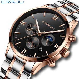 Relojes Watch Men Crrju Fashion Sport Quartz Watch Mens Watches Top Brand Luxury Business Waterproof Watch Horloges Mannen3010