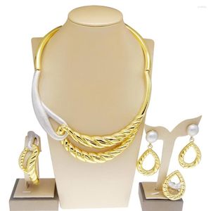 Halsbandörhängen Set Yulaili Gold Plated For Women Armband Ring Party Accessories H00301