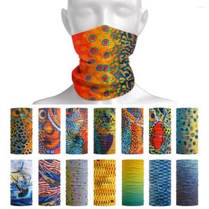 Scarves Fish Pattern Bandana Men Cycling Face Mask Running Hiking Headwear Fishing Neck Gaiter Cover Snood Women Outdoor Balaclava Scarf