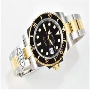 Clean V4 116610 Najnowsza wersja 3135 CF3135 Automatyczny prawidłowy amortyzator SS 904L Bransoletka Black Ceramics Bezel Gold Stra216p