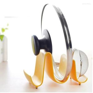 Kitchen Storage Plastic Wave Shape Pot Pan Cover Lid Shell Stand Holder Racks Ladle Spoon Rack Accessories