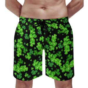 Mens Shorts Summer Board St Patricks Day Sports Patrick Irish Lucky Shamrocks Design Beach Quick Dry Swim Trunks Plus Size